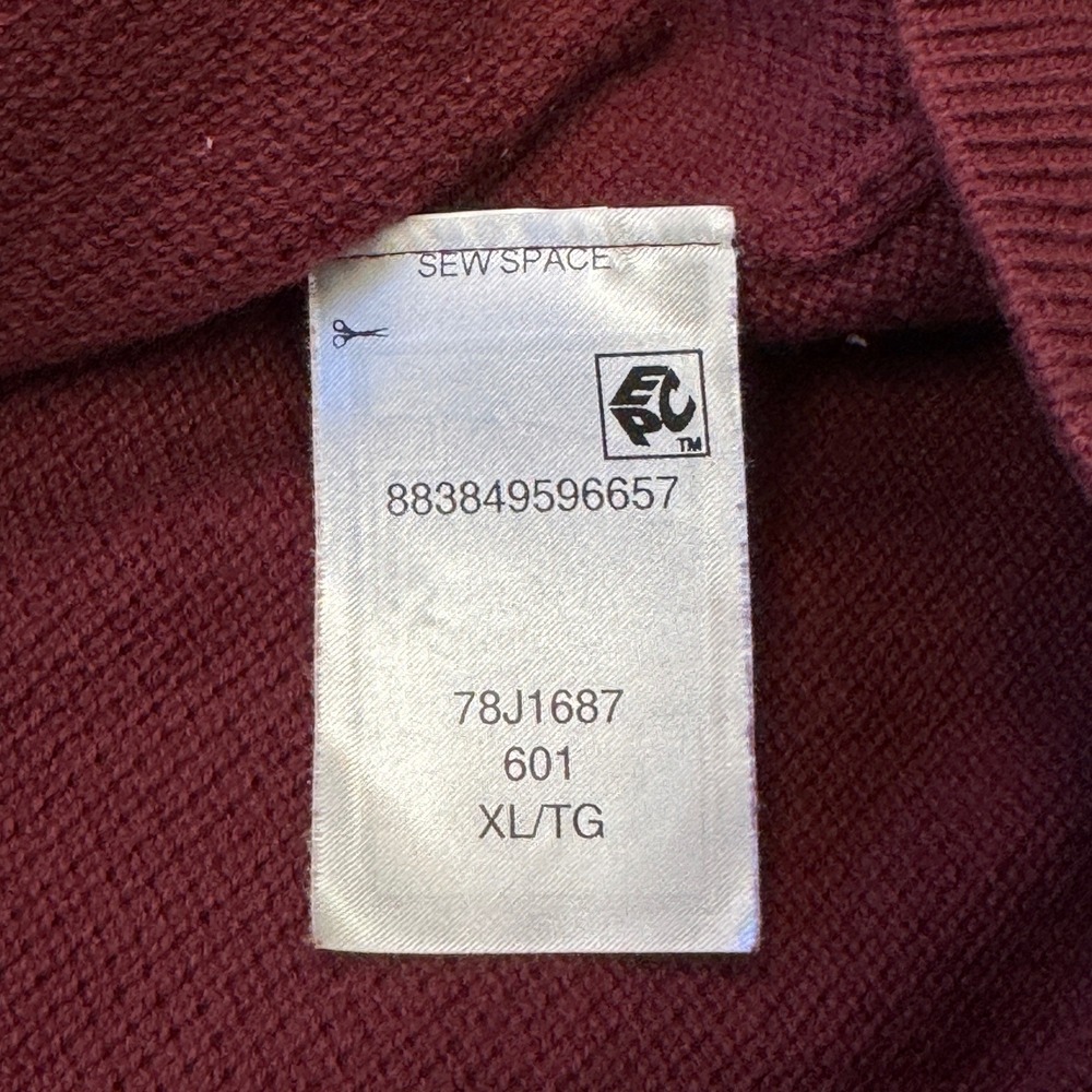 Tommy Hilfiger Quarter Zip Sweater Mens XL Burgundy Waffle Knit 78J1687 Academia - Picture 4 of 11